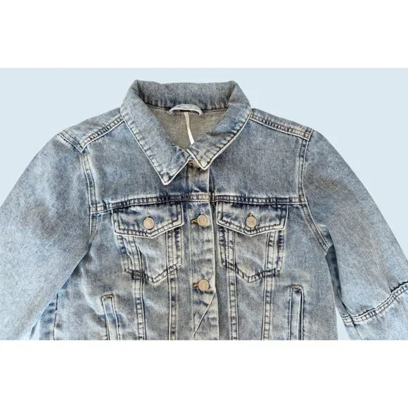 FREE PEOPLE Rumors Denim Jean Jacket Size Small - Picture 3 of 8